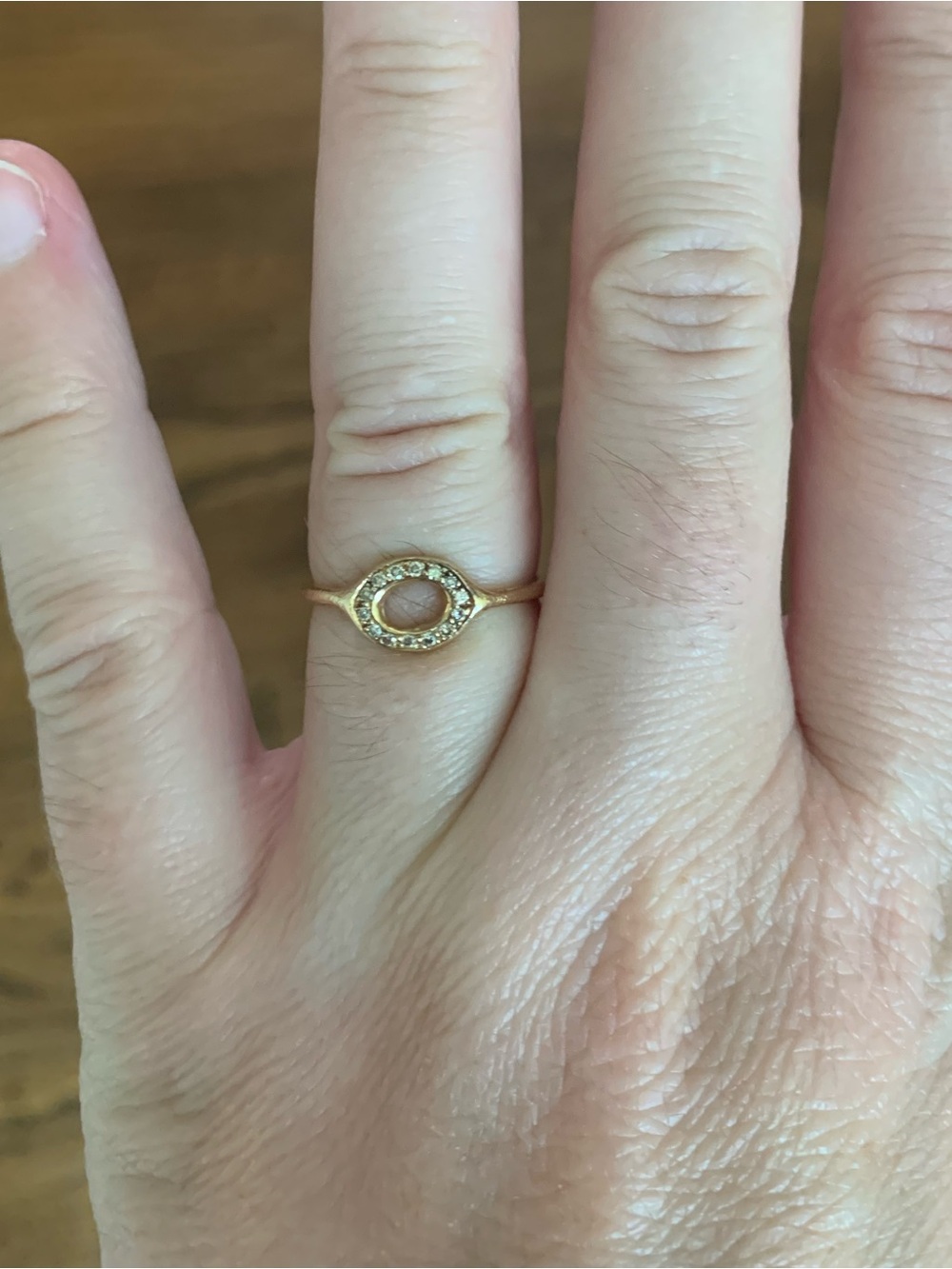 Ariko oval ring 14k yellow gold with brown diamonds. Like new. size 6.5 - Picture 5 of 15